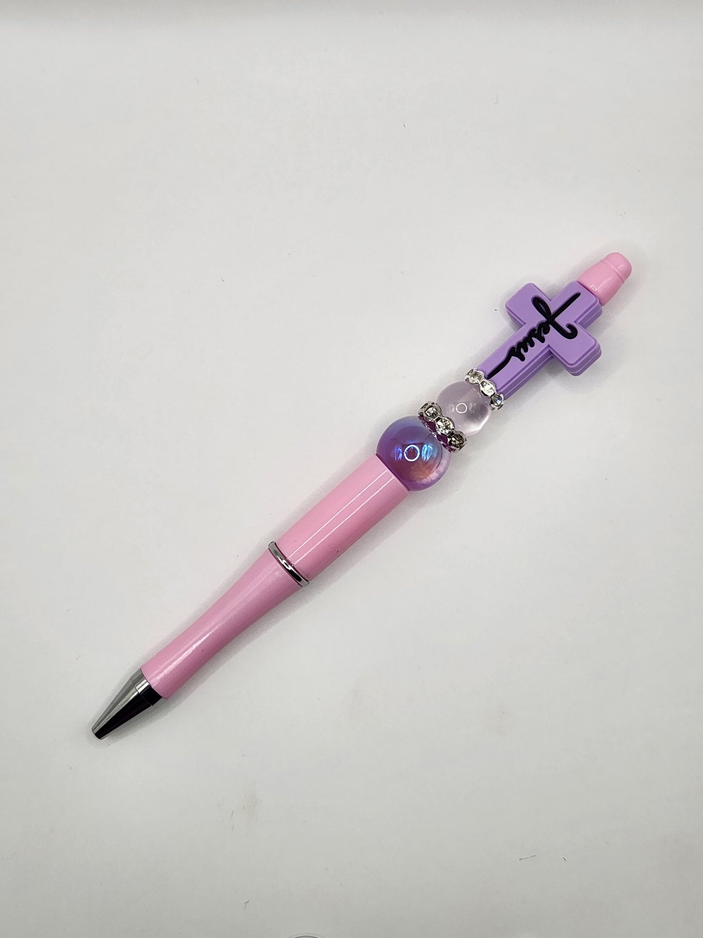 Purple Cross Beaded Pen