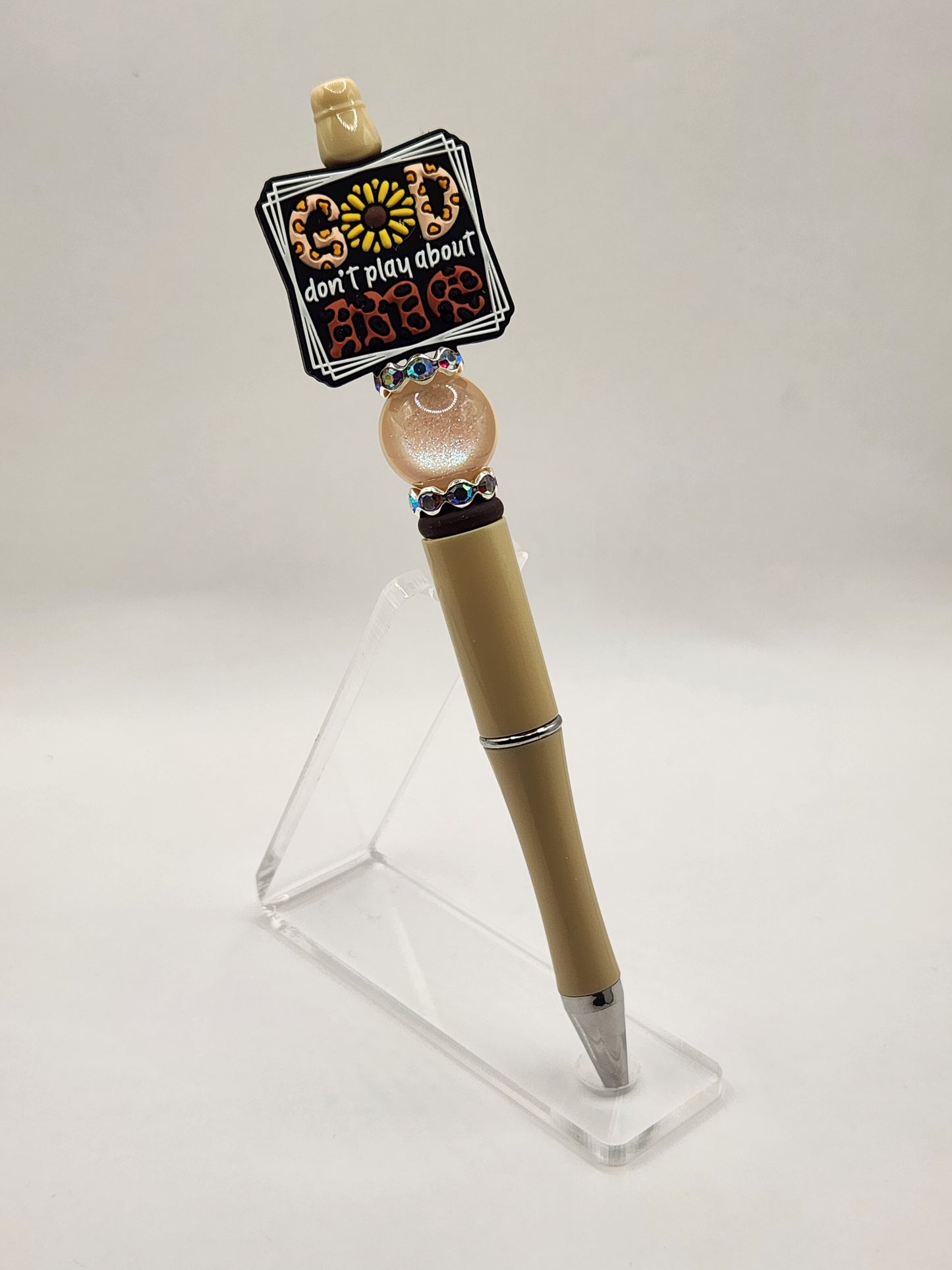 God Don’t Play About Me Beaded Pen