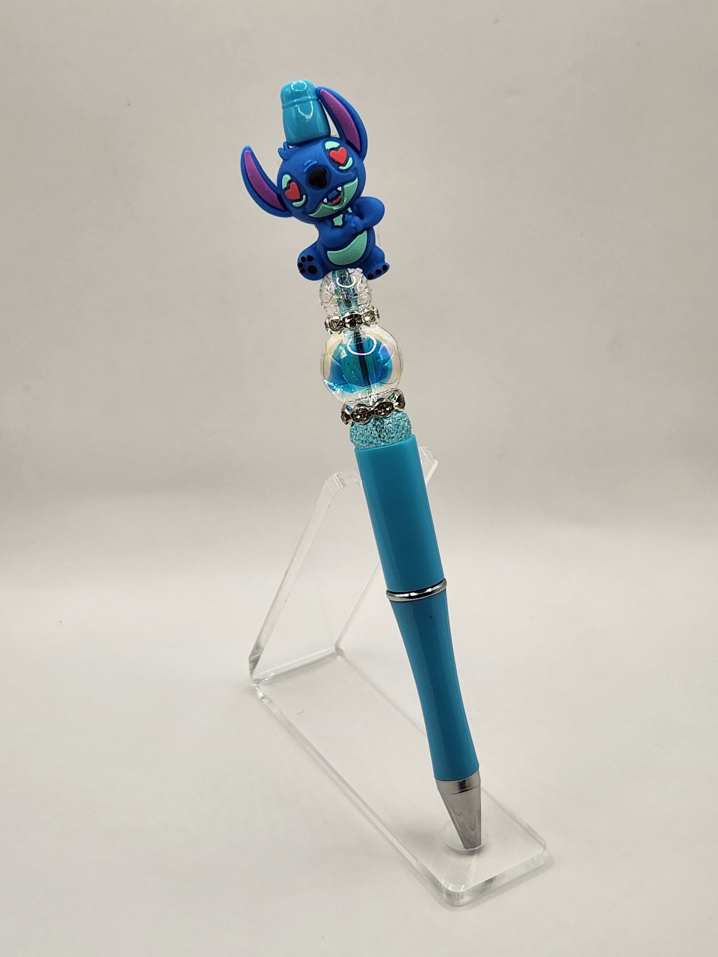 Blue Alien Beaded Pen
