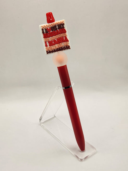 I Love My Husband But.. Beaded Pen