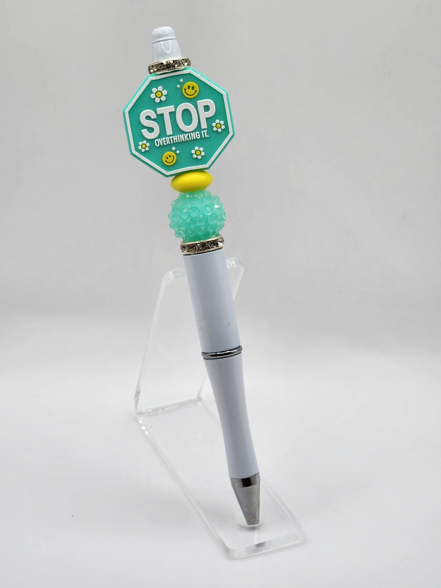 Stop Overthinking It Beaded Pen